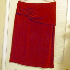 Citiknits Red Long Skirt Size Large.